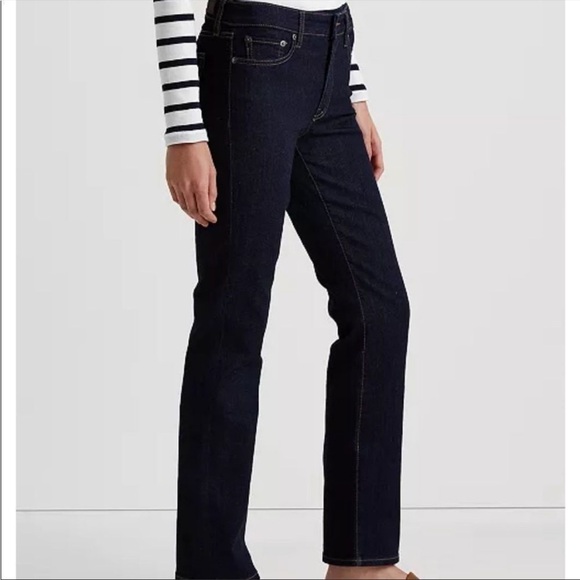 Lauren Ralph Lauren Super Stretch Mid-Rise Straight Leg Jeans Navy Size 18W New! - Picture 14 of 14